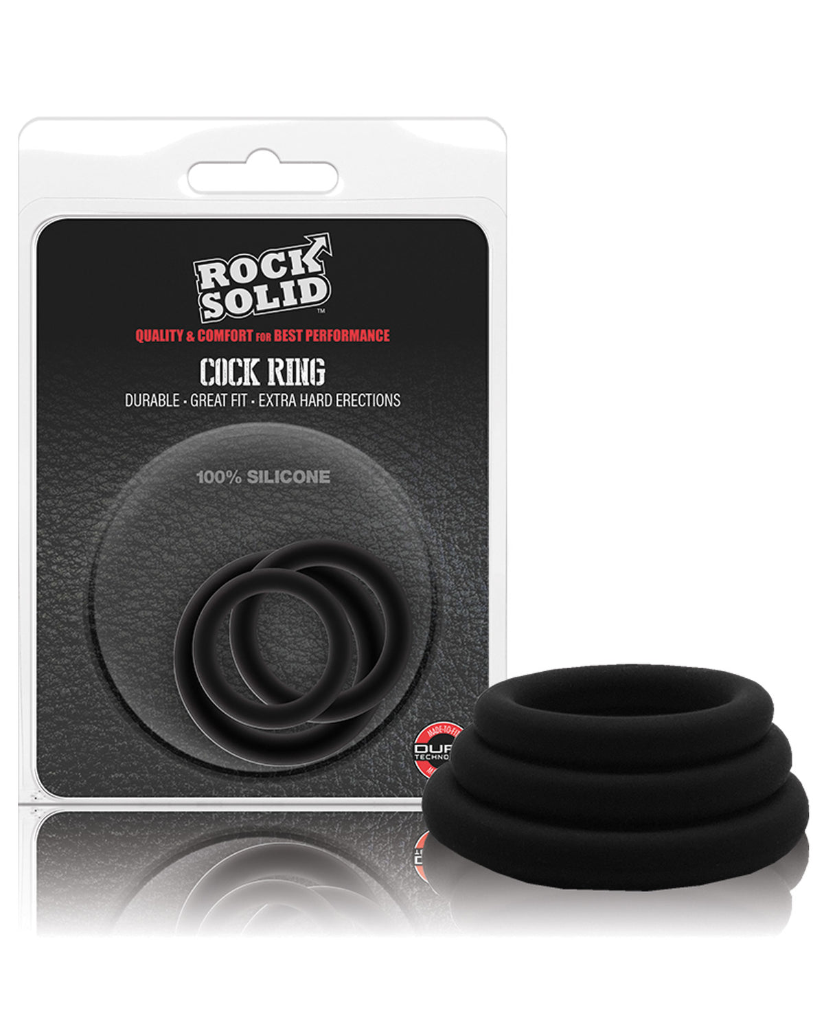 The Soft Hum Rock Solid Tri-Pack Silicone Gasket Cockrings - Black