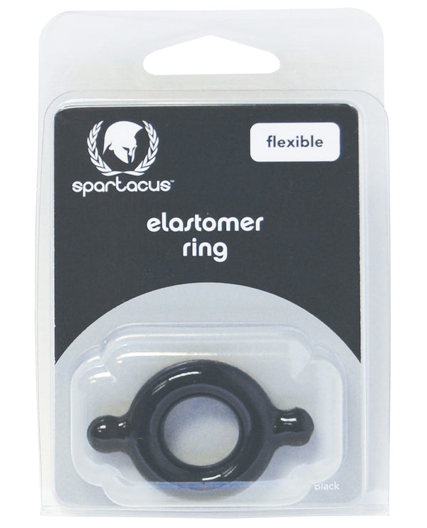 The Soft Hum Spartacus Elastomer Cock Ring - Black