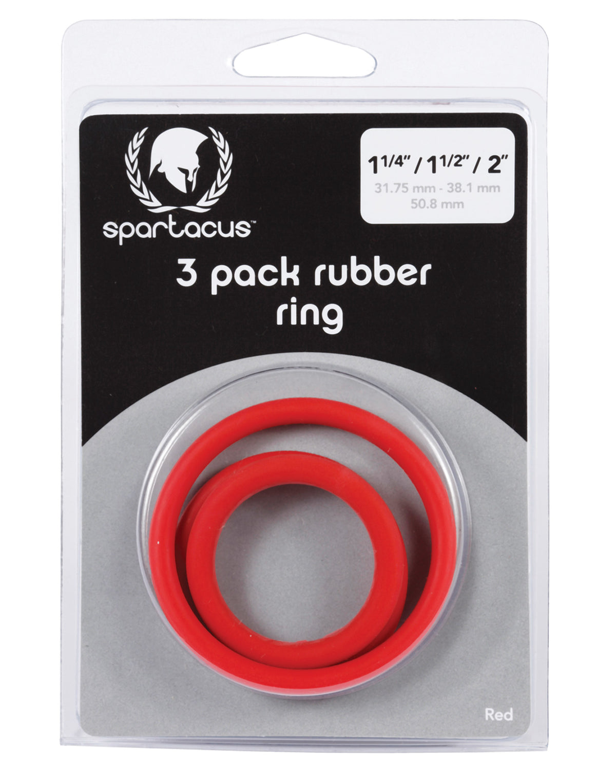 The Soft Hum Spartacus Rubber Cock Ring Set - Red Pack of 3