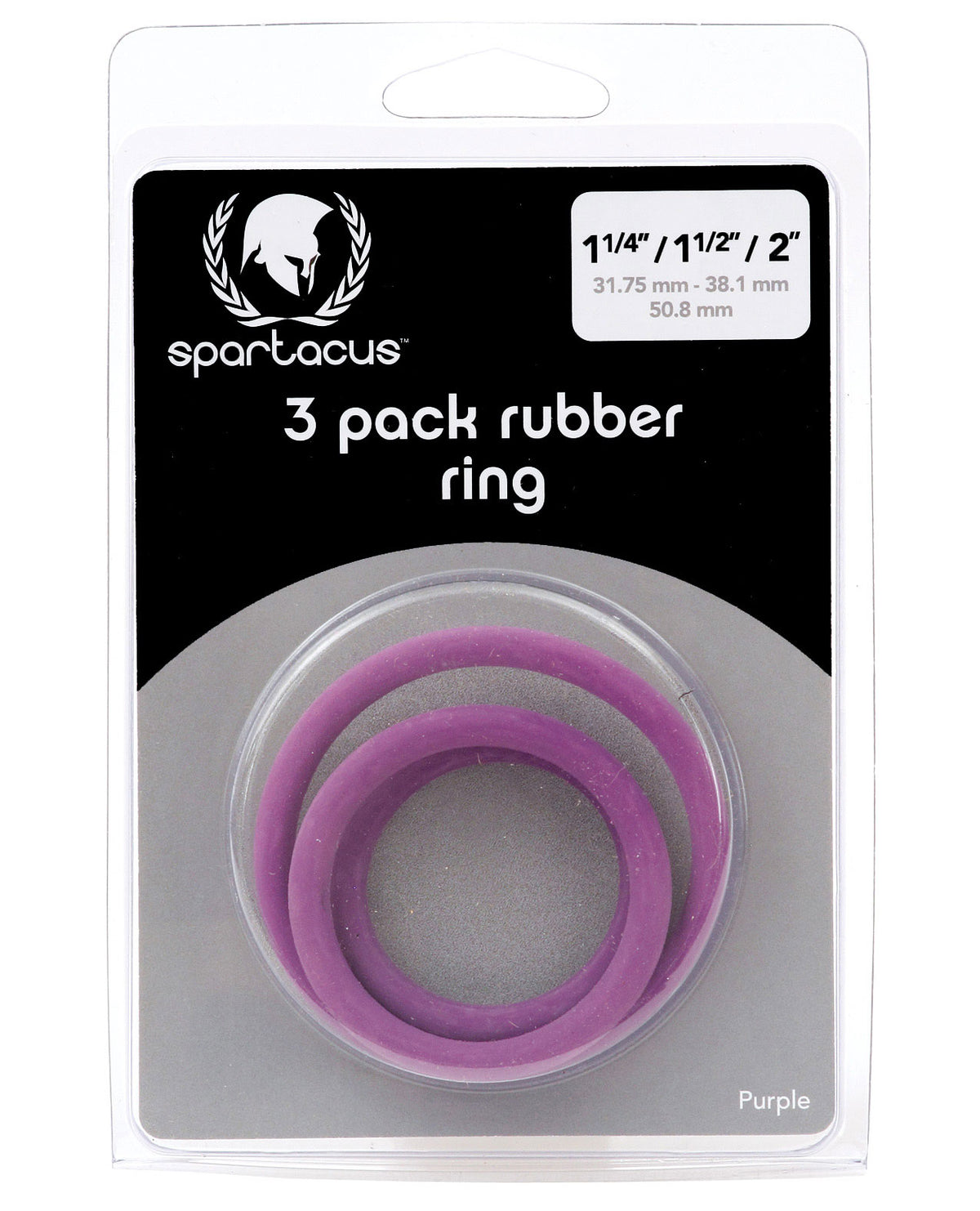 The Soft Hum Spartacus Rubber Cock Ring Set - Purple Pack of 3
