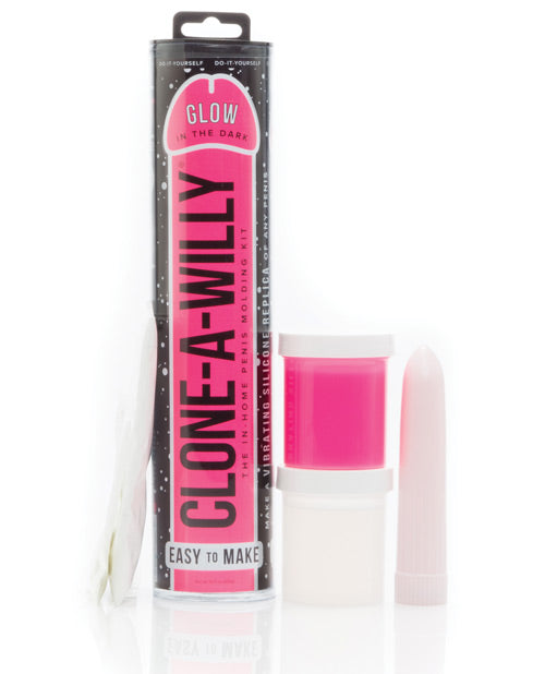 The Soft Hum Clone-A-Willy Kit Vibrating Glow in the Dark - Hot Pink