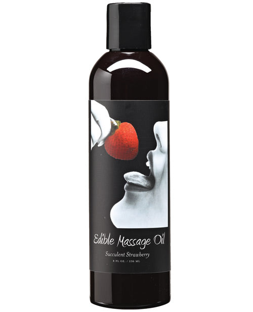 The Soft Hum Earthly Body Edible Massage Oil - 8 oz Strawberry