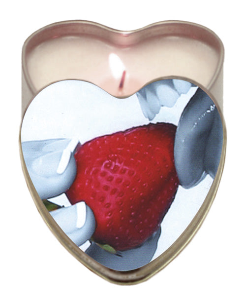 The Soft Hum Earthly Body Suntouched Hemp Edible Candle - 4.7 oz Heart Tin Strawberry