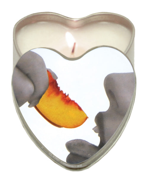 The Soft Hum Earthly Body Suntouched Hemp Edible Candle - 4.7 oz Heart Tin Peach