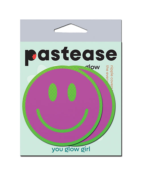The Soft Hum Pastease Neon Green Glow-in-the-Dark Smiley Face - Pink O/S