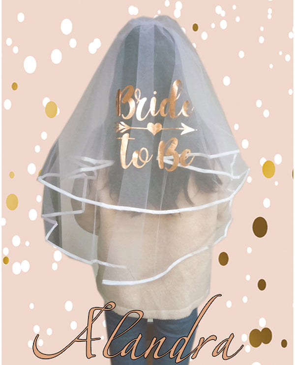 The Soft Hum Bride to Be Luxury Veil - Rose Gold