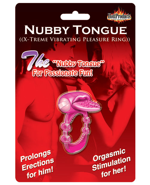 The Soft Hum Nubby Tongue X-Treme Vibrating Pleasure Ring - Magenta