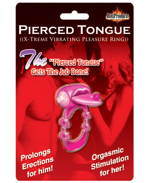 The Soft Hum Pierced Tongue X-treme Vibrating Pleasure Ring - Magenta