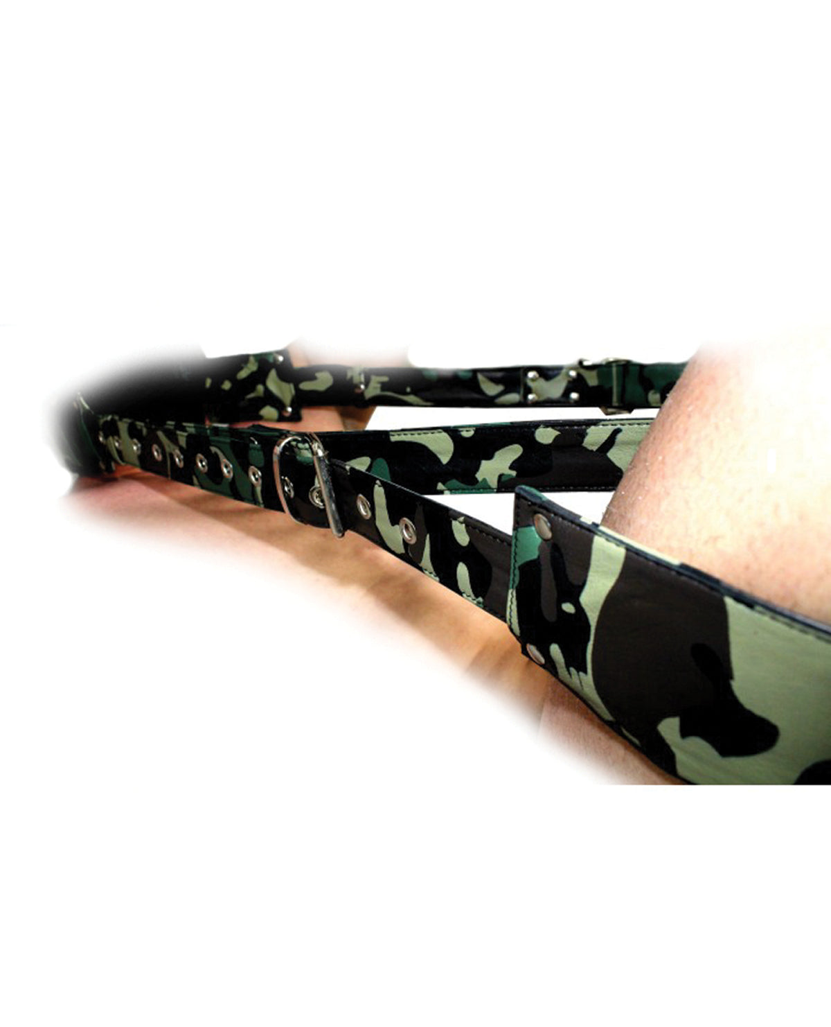 The Soft Hum Sensual Sin Leather Adjustable Travel Sling - Camo