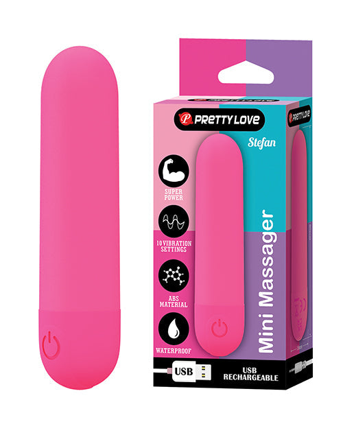 The Soft Hum Pretty Love Stefan Mini Massager Bullet - Hot Pink