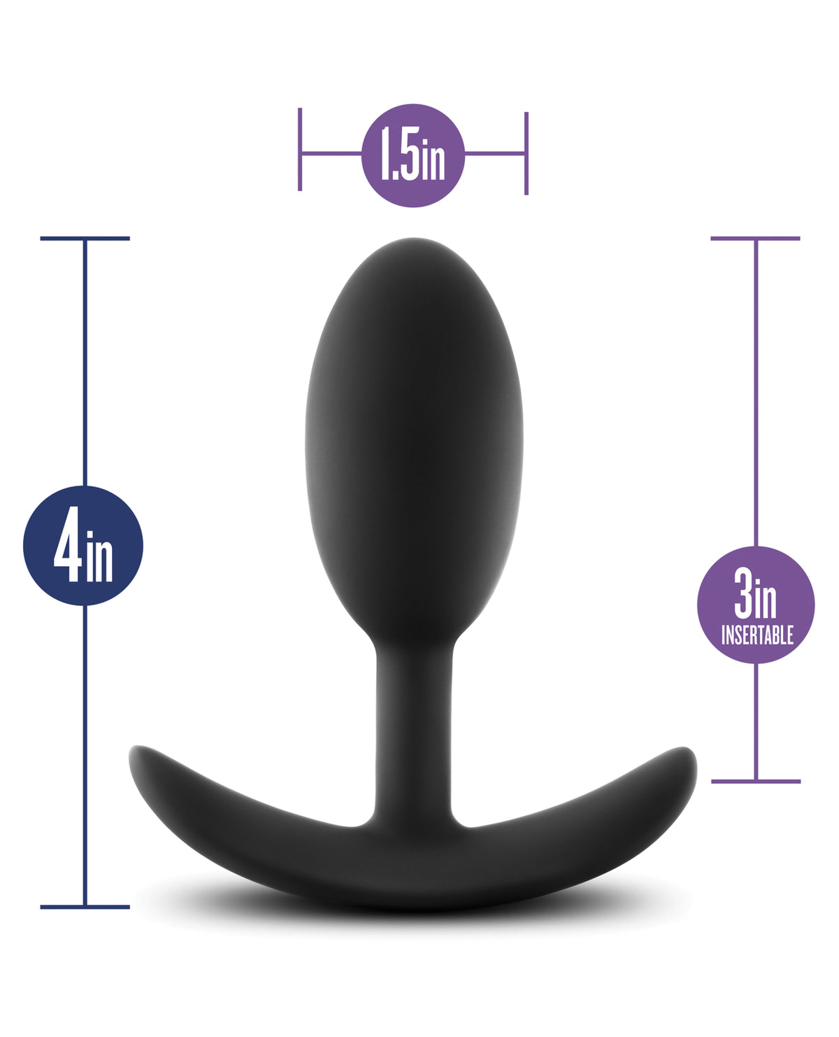 The Soft Hum Blush Luxe Wearable Vibra Slim Plug Medium - Black