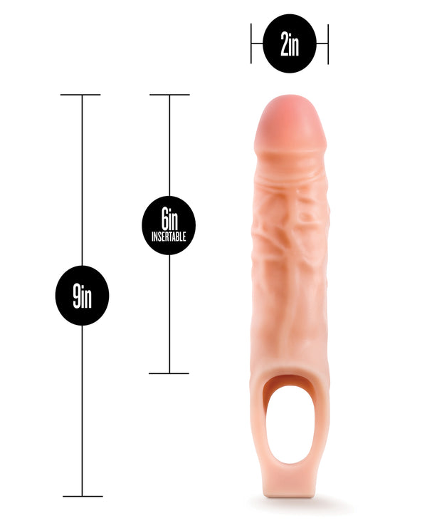 The Soft Hum Blush Performance 9" Cock Sheath Penis Extender - Flesh
