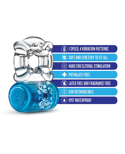 The Soft Hum Blush Play With Me Pleaser Rechargeable C Ring - Blue