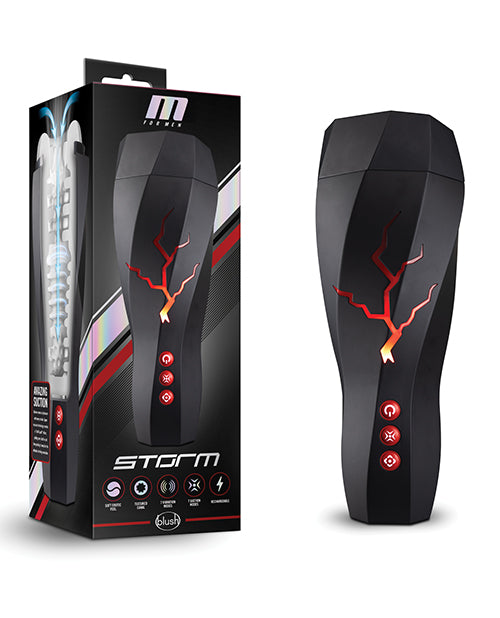 The Soft Hum Blush M for Men Storm Suction Powered Stroker - Clear