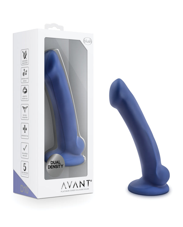 The Soft Hum Blush Avant D10 Silicone Dildo - Ergo Mini Indigo