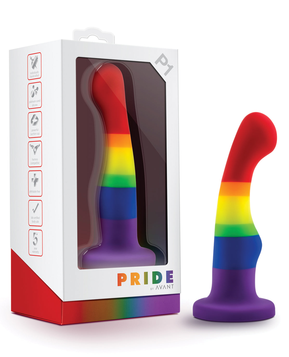 The Soft Hum Blush Avant P1 Gay Pride Silicone Dong - Freedom