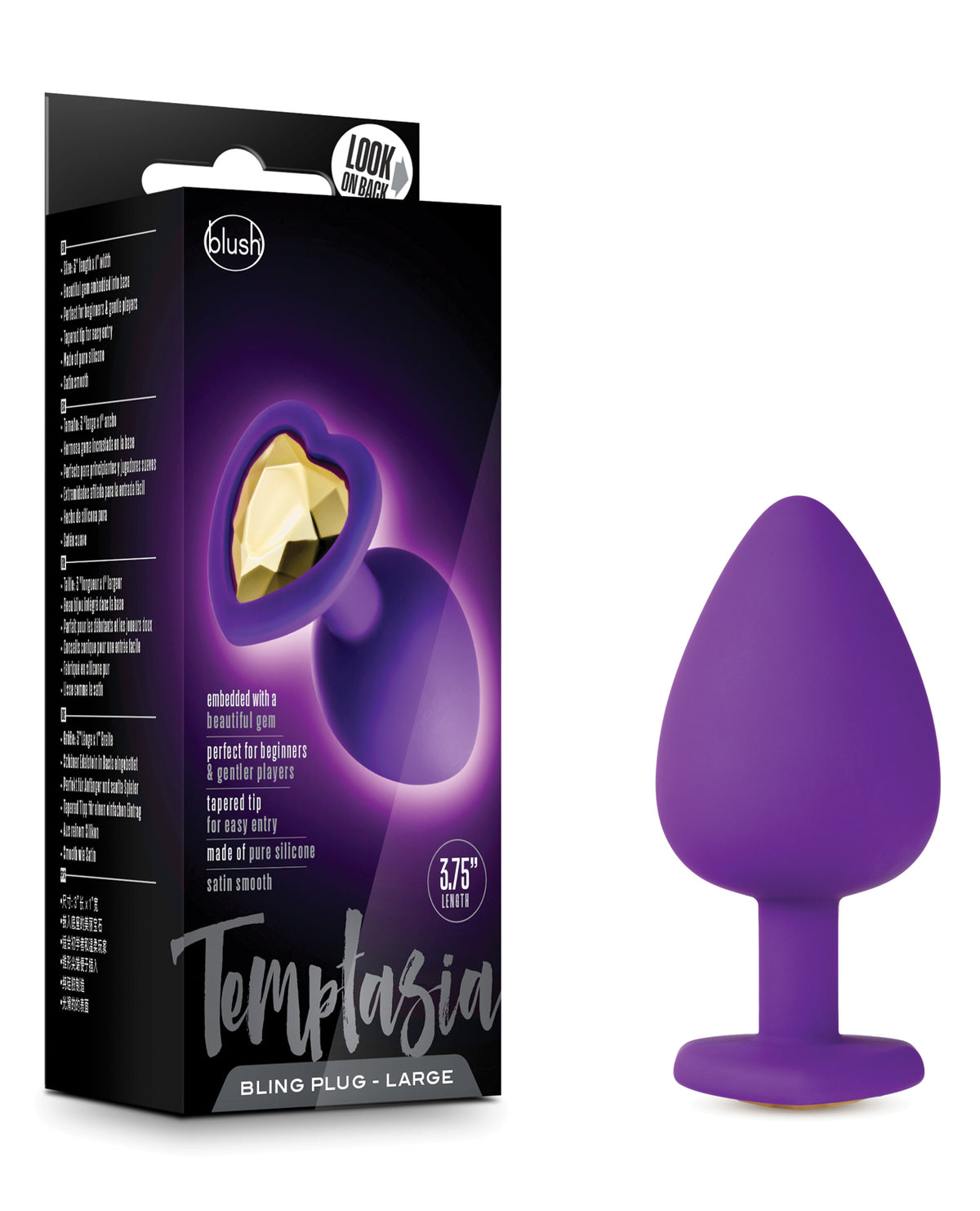 The Soft Hum Blush Temptasia Bling Plug w/Gem Small - Purple