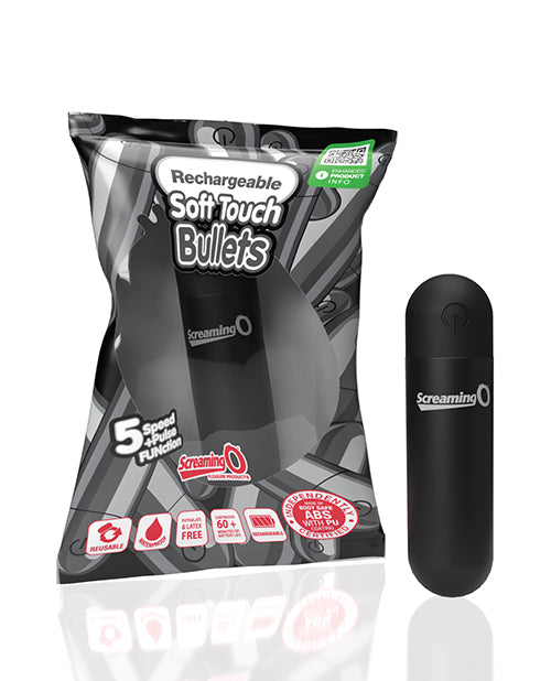 The Soft Hum Screaming O Soft Touch Rechargeable Bullet - Black
