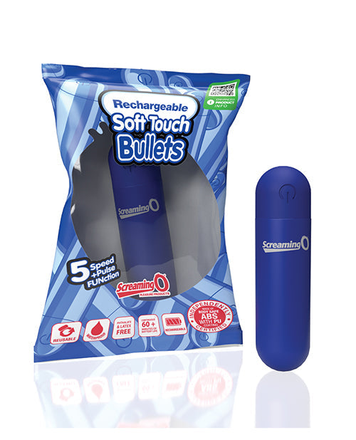 The Soft Hum Screaming O Soft Touch Rechargeable Bullet - Blue