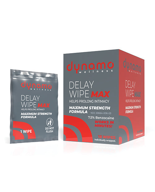 Dynamo Wellness Maximum Strength Delay Wipe 7.5% - 18 Pack