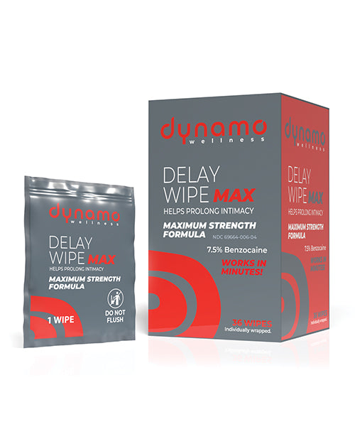 Dynamo Wellness Maximum Strength Delay Wipe 7.5% - 36 Pack