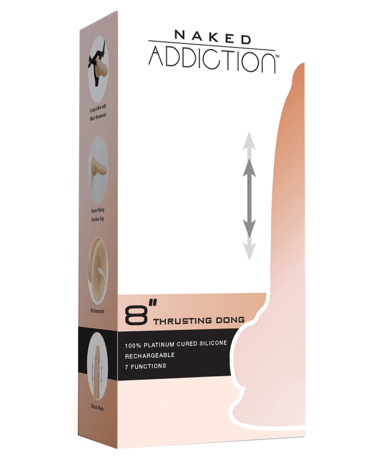 The Soft Hum Naked Addiction 9" Thrusting Dong w/Remote - Flesh