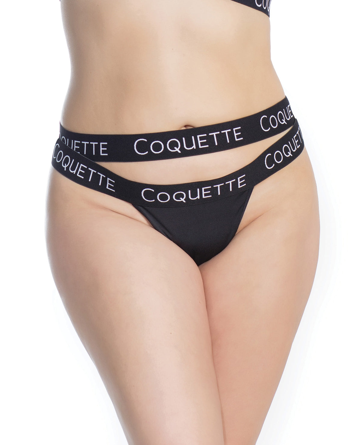 The Soft Hum Fine Lace Back w/Double Strap Waistband Black XL