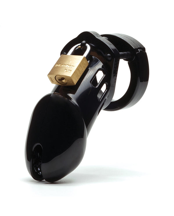 The Soft Hum CB-6000 3 1/4" Cock Cage & Lock Set - Black