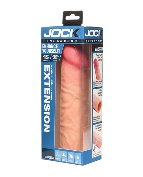 The Soft Hum Curve Toys Jock Enhancers 1.5" Silicone Penis Extension Sleeve - Light