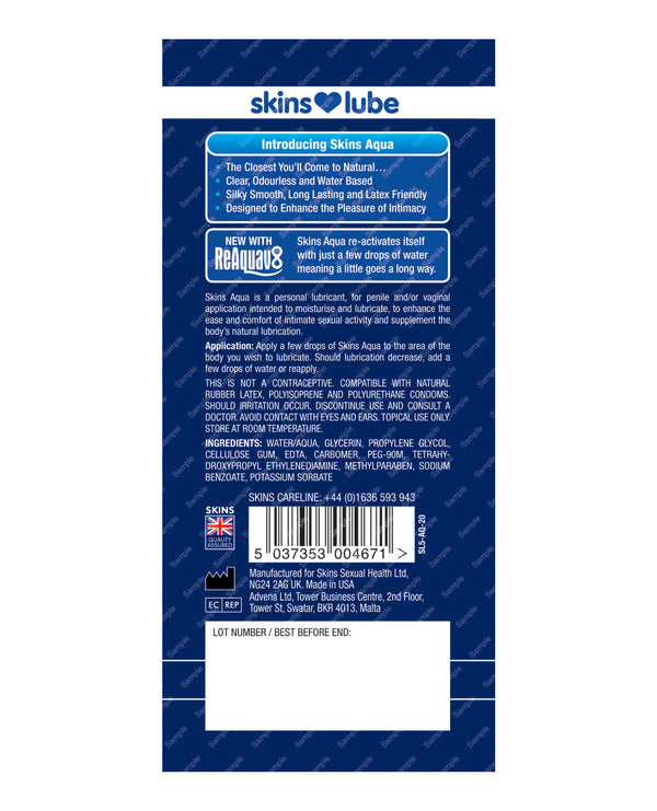 The Soft Hum Skins Aqua Water Based Lubricant - 5 ml Foil