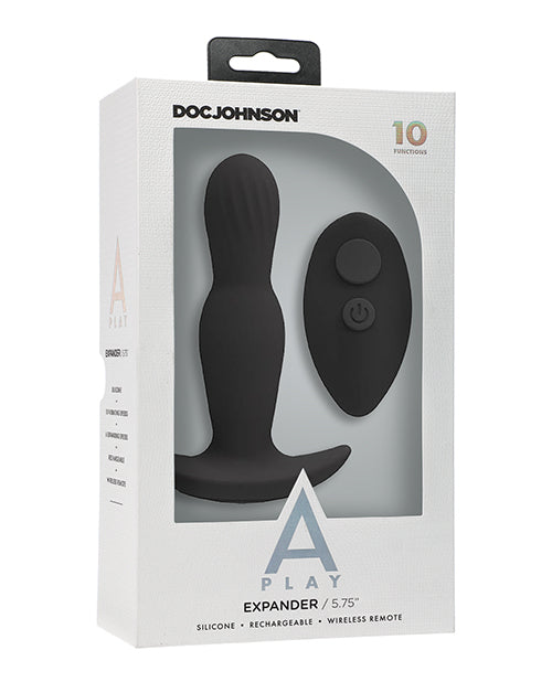 The Soft Hum A Play Expander Rechargeable Silicone Anal Plug w/Remote - Black