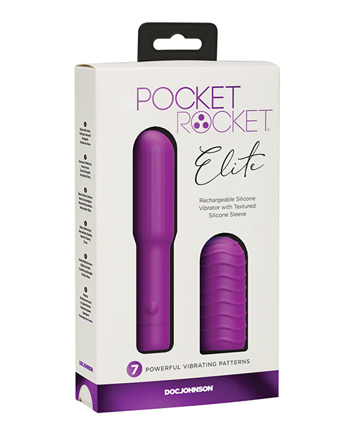 The Soft Hum Pocket Rocket Elite Rechargeable w/Removable Sleeve - Purple