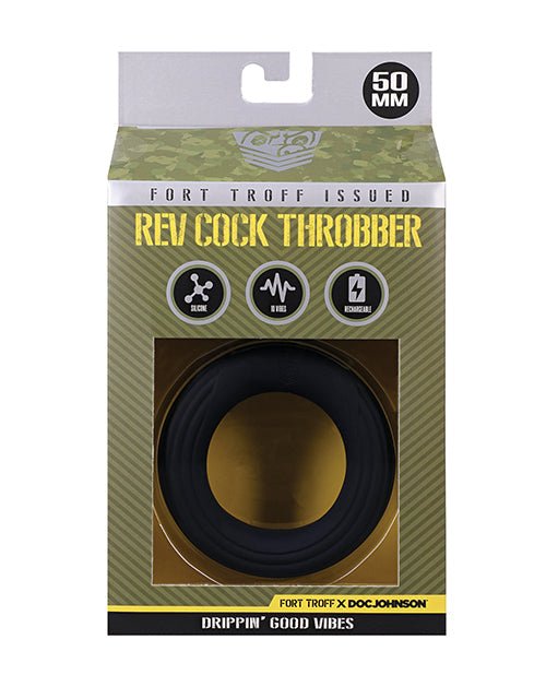 The Soft Hum Fort Troff Rev Cock Throbber Vibrating Cock Ring - Large, Black