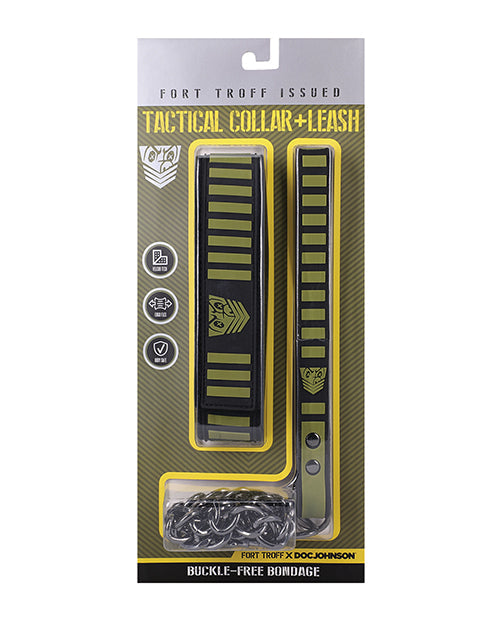 The Soft Hum Fort Troff Tactical Collar & Leash - Black/Green