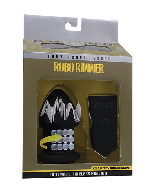 The Soft Hum Fort Troff Robo Rimmer Vibrating Anal Plug w/Remote Control - Black