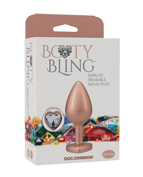 Booty Bling Jeweled Metal Plug - Medium Gold