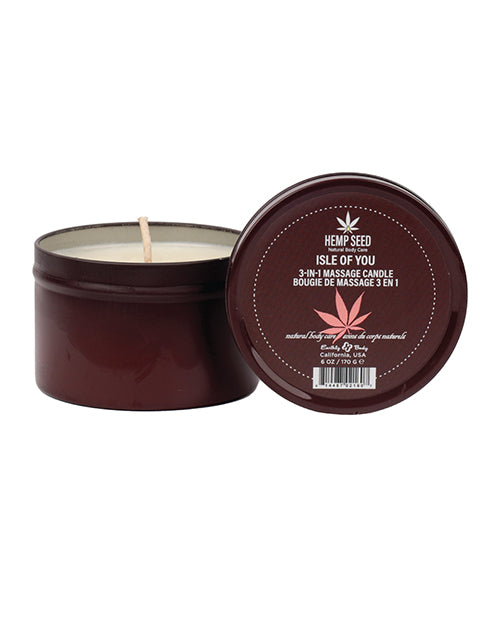The Soft Hum Earthly Body Suntouched Hemp Candle - 6 oz Round Tin Isle of You