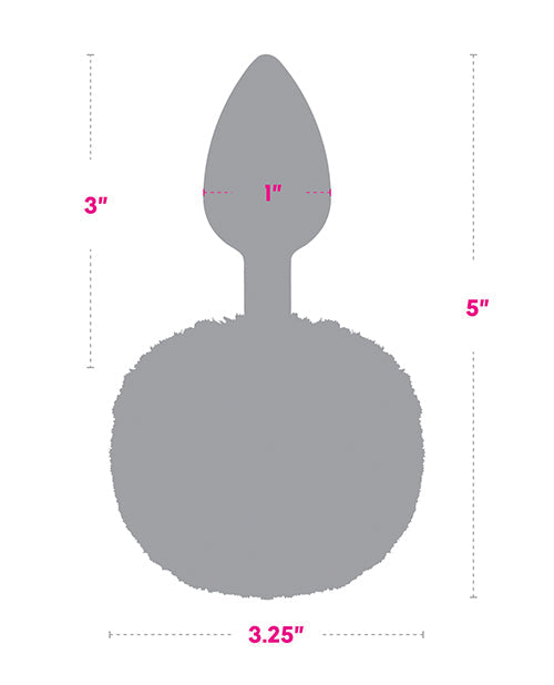 The Soft Hum Gemsations 2.95" Metal Bunny Tail Rainbow Butt Plug - Rainbow