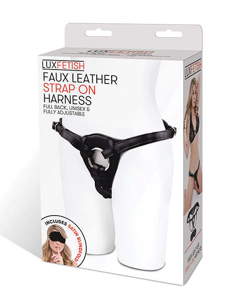 The Soft Hum Lux Fetish Patent Leather Strap On Harness - Black