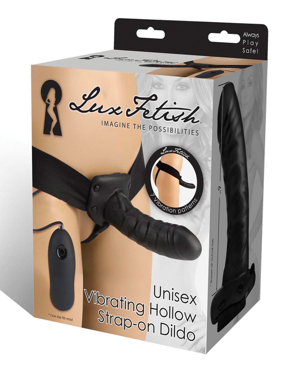 The Soft Hum Lux Fetish Unisex Vibrating Hollow Strap On Dildo
