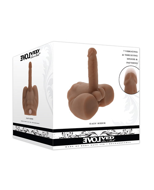 The Soft Hum NO ETA Evolved Easy Rider Thrusting & Vibrating Life-Like Dildo - Dark