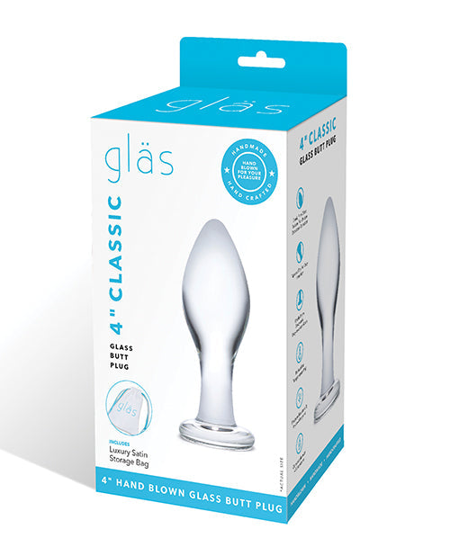 The Soft Hum Glas 4" Classic Butt Plug - Clear
