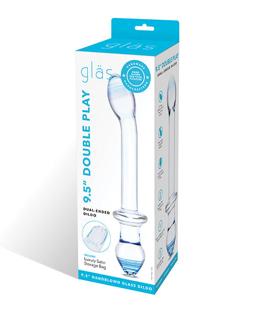 The Soft Hum Glas 9.5" Double Play Dual Ended Dildo - Clear