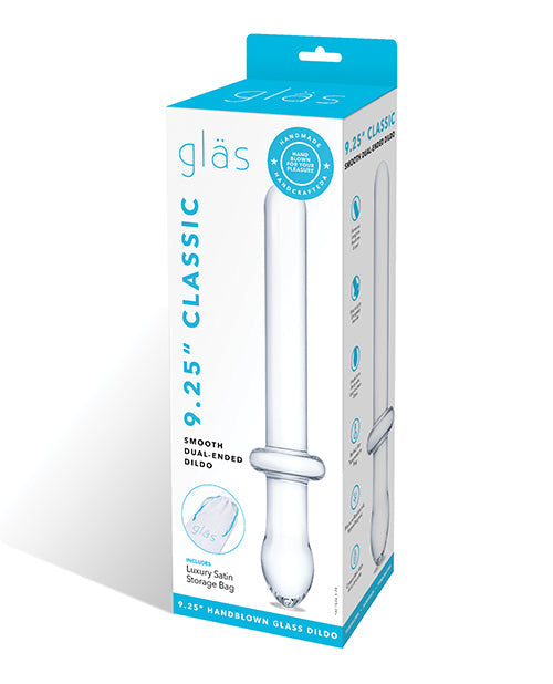 The Soft Hum Glas 9.25" Classic Smooth Dual Ended Dildo - Clear