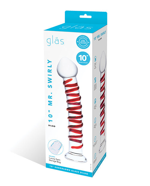 The Soft Hum Glas 10" Mr. Swirly Dildo - Red