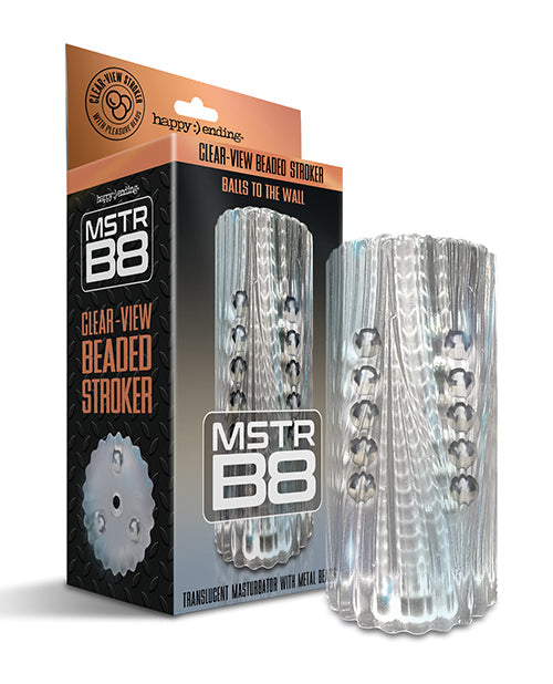 The Soft Hum MSTR B8 Balls to the Wall Clear-View Beaded Stroker - Clear