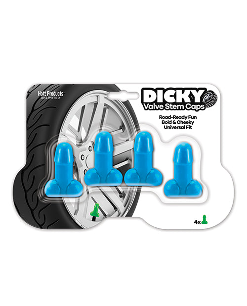 The Soft Hum Dicky Valve Stem Caps - Blue 4 Pack