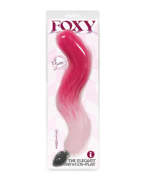 The Soft Hum Foxy Fox Tail Silicone Butt Plug - Pink Gradient