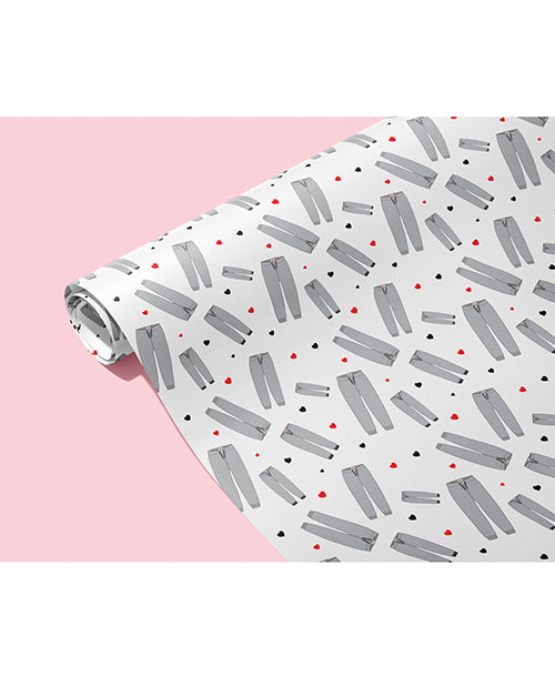The Soft Hum Grey Sweatpants Naughty Wrapping Paper