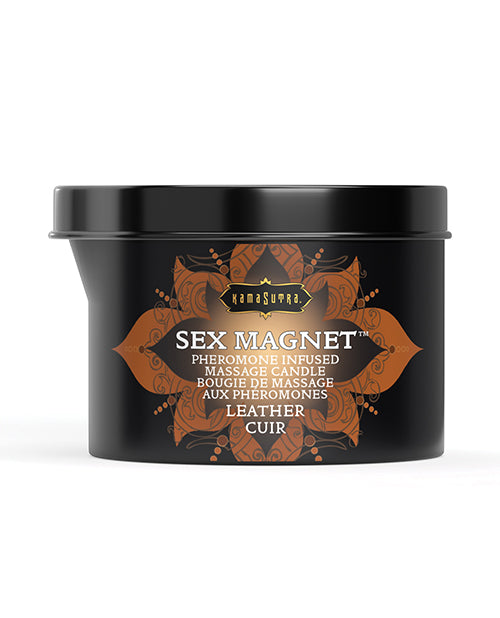 The Soft Hum Kama Sutra Sex Magnet Candle w/Pour Spout - Leather -6 oz